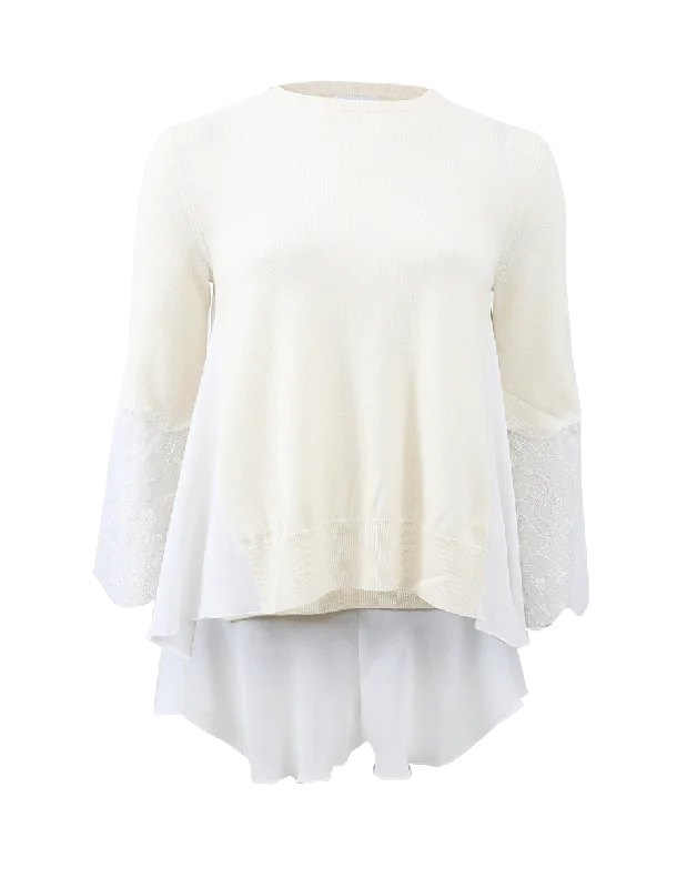 Lace Inset Pullover