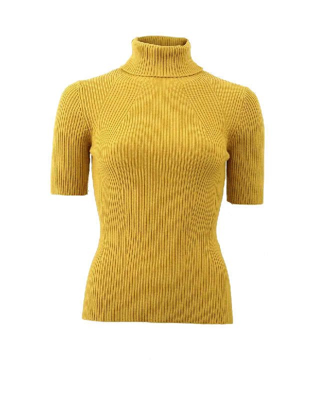 Ribbed Turtleneck Top