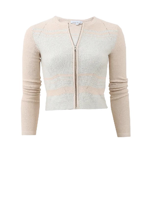 Cashmere Blend Zip Cardigan