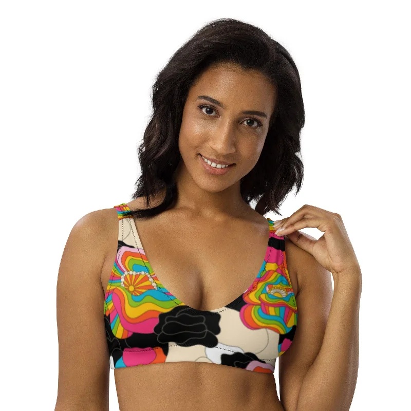 Bikini top (recycled) - RAINBOW POPPY