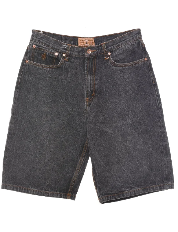 Black Denim Shorts - W30 L12