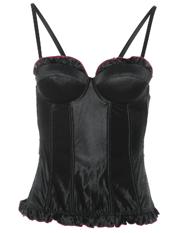 Black Frilly Corset - S