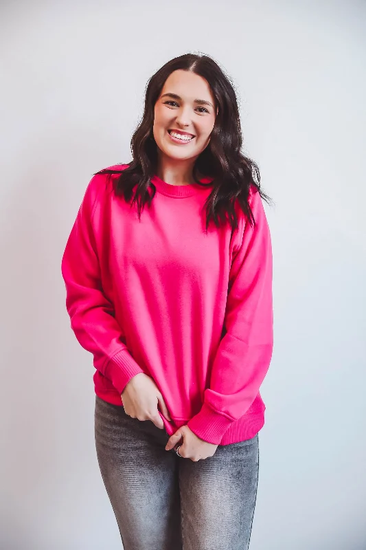 Erin Crewneck-Hot Pink