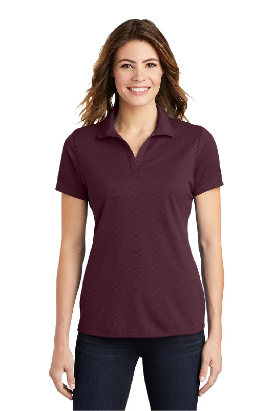 Sport-Tek Womens RacerMesh Moisture Wicking Short Sleeve Polo Shirt - Maroon