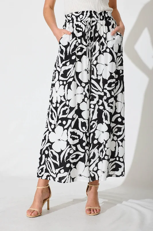 Polly Pant In Black And White Print