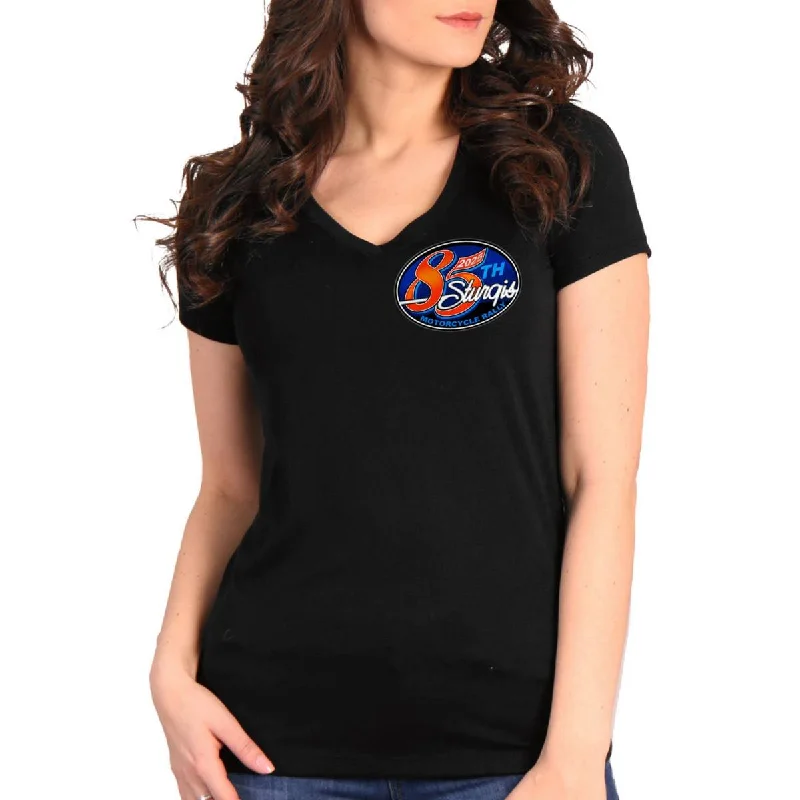 2025 Sturgis Women's Motorcycle Rally Rally Logo Black Ladies T-Shirt