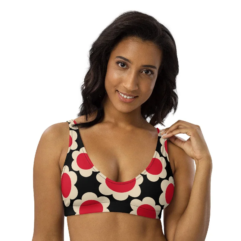 Bikini top (recycled) - ELLIE red black