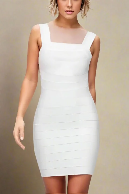 Lulu Bandage Mini Dress - Pearl White