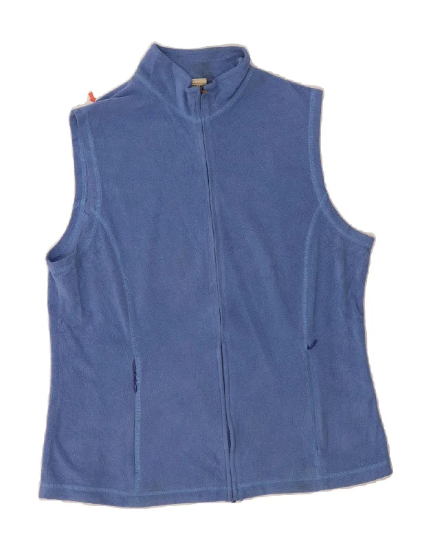 L.L.BEAN Womens Fleece Gilet UK 14 Medium Blue Polyester