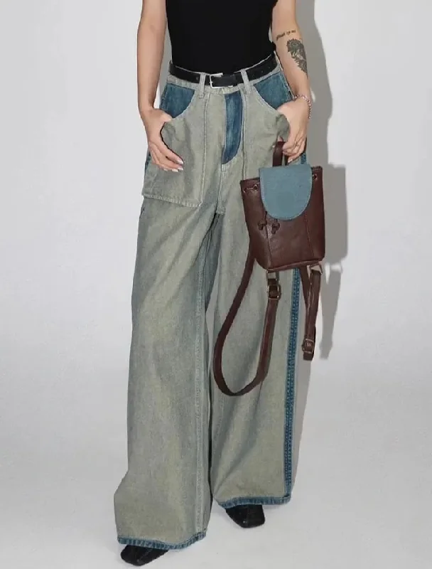 Women's Jeans Feminine Casual Vintage Style High Waist Wide Leg Pant