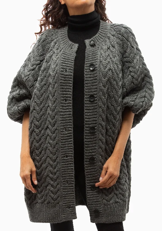 Bill Cable Maxi Jacket | Charcoal