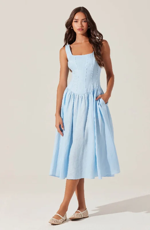 Thierry Linen Midi Dress