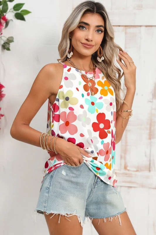 Cute Floral Print Vest