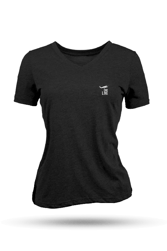 Small Dropline Logo - Women's Relaxed Fit V-Neck Shirt - Casual Edition