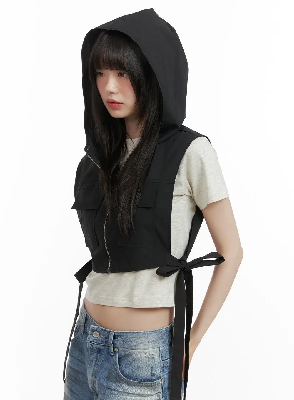 Bowknot Hoodie Vest CY414