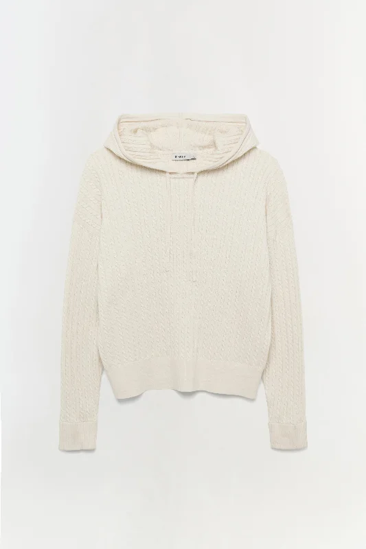 Cotton Cashmere Cable Hoodie