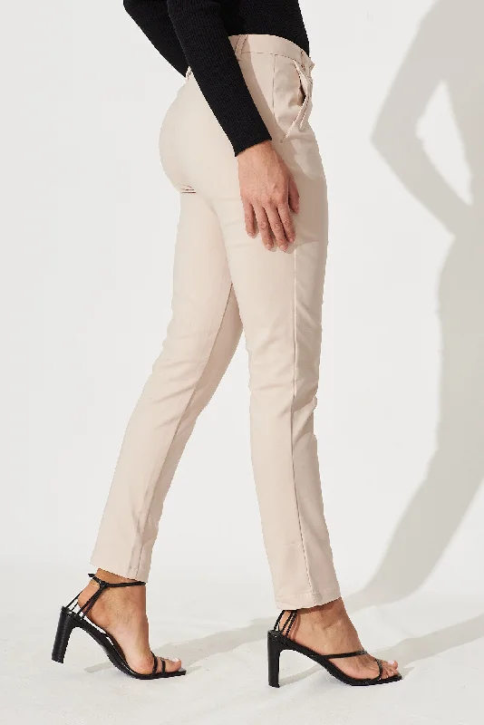 Strasbourg Pant In Sand Cotton Blend