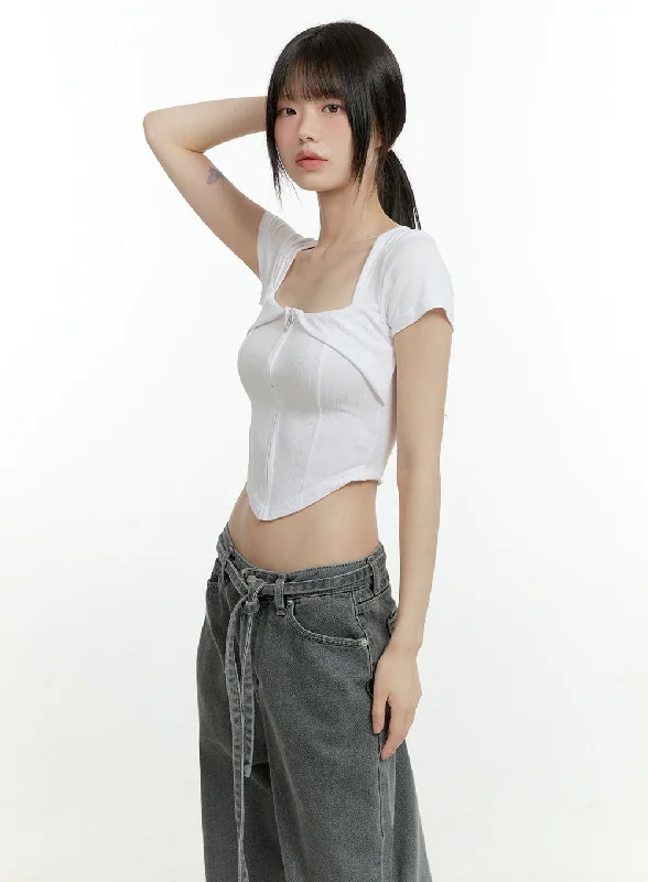 Square Neck Rayon Crop Top CG402