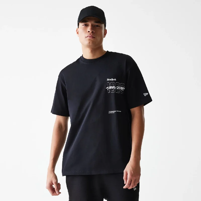 Ode To NY Rose Black Oversized T-Shirt