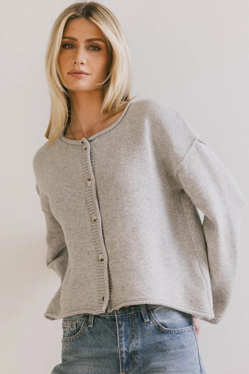 Carlie Knit Cardigan in Grey