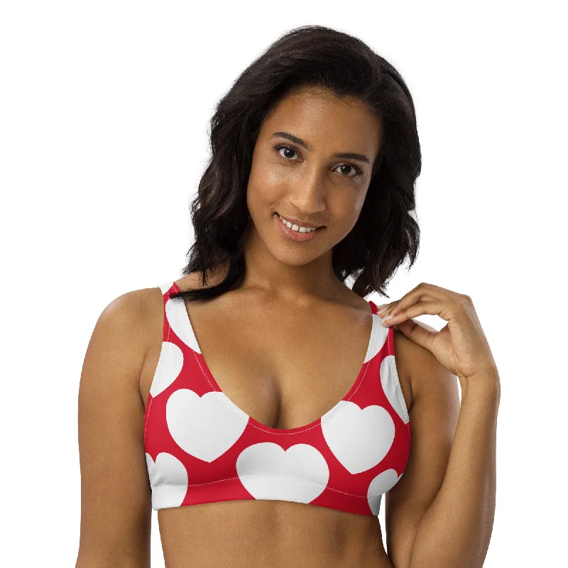 Bikini top (recycled) - ELLIE LOVE red white