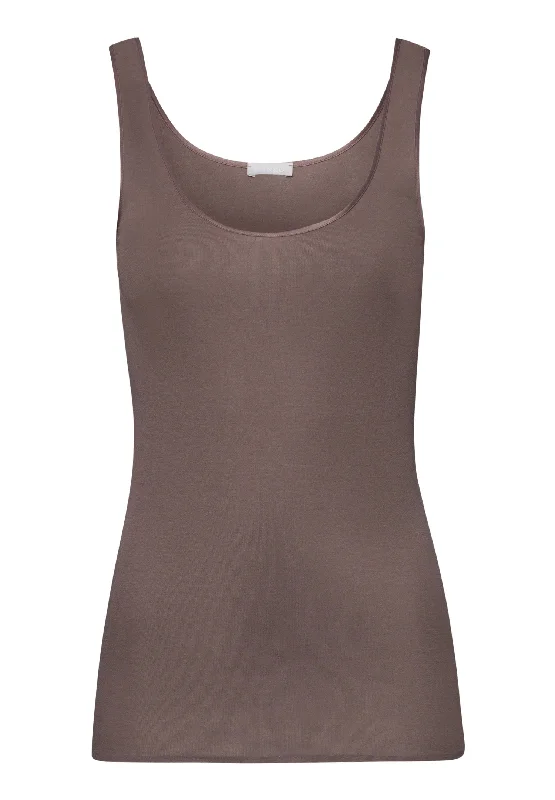 Cotton Seamless Round Neck Cotton Tank Top | Stonewash 71604-2756