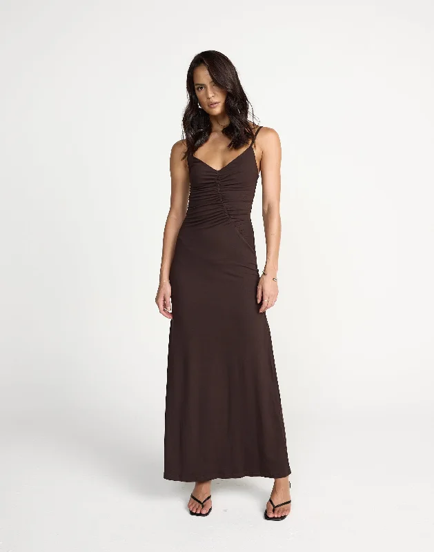 Broken Hearts Maxi Dress (Chocolate)