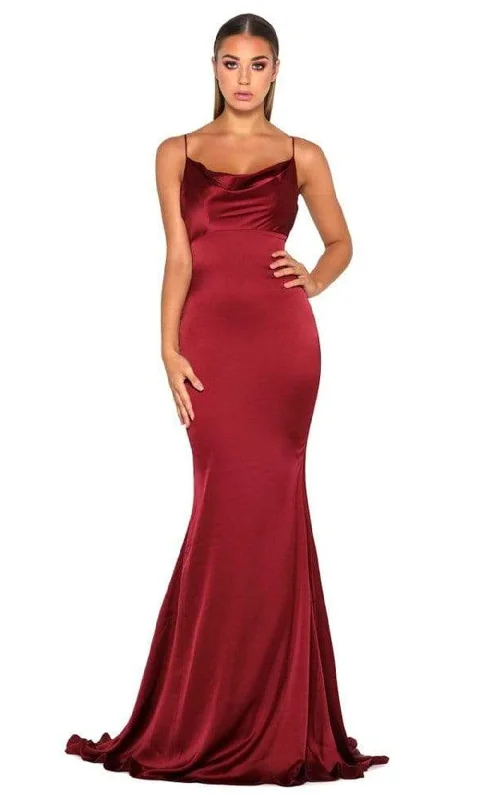 Portia and Scarlett - Dana Gown Cowl Neck Satin Gown