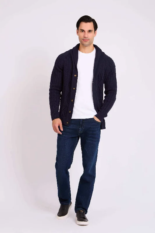 Men Regular Fit Cardigan - Blue