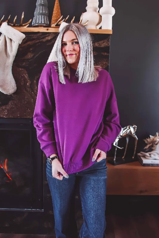 Elsie Crewneck-Light Plum