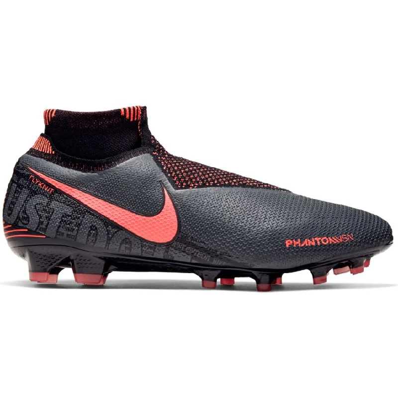 Nike Phantom Vision Elite DF FG - Dark Grey/Black/Bright Mango