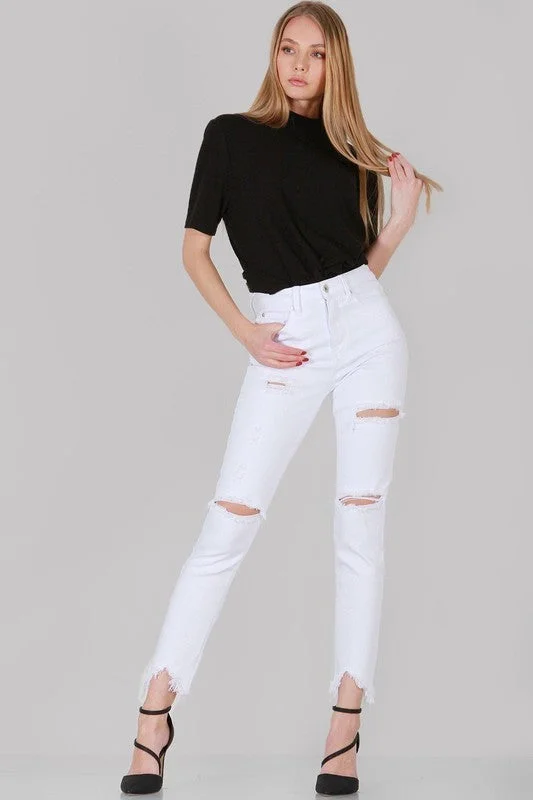 Distressed High Rise Skinny