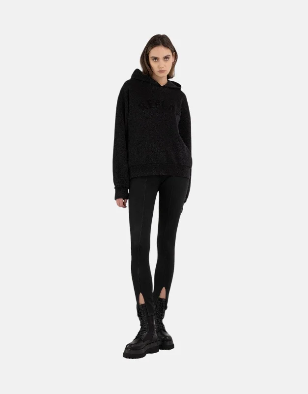 Replay Bling Hooded Black Sweatshirt