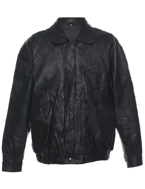 Black Leather Jacket - XL