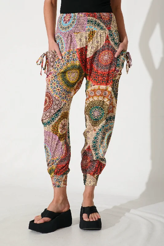 Gabby Lounge Pants In Orange Multi