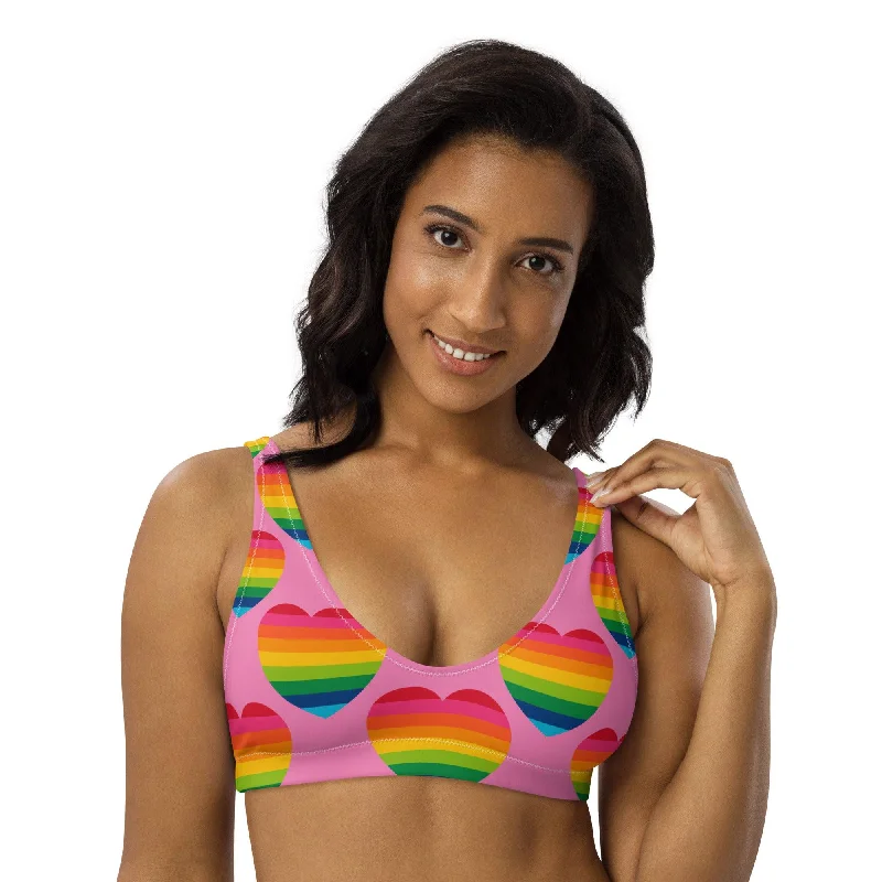 Bikini top (recycled) - ELLIE LOVE rainbow pink