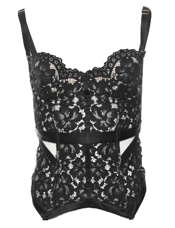 Black Lace Slip - M