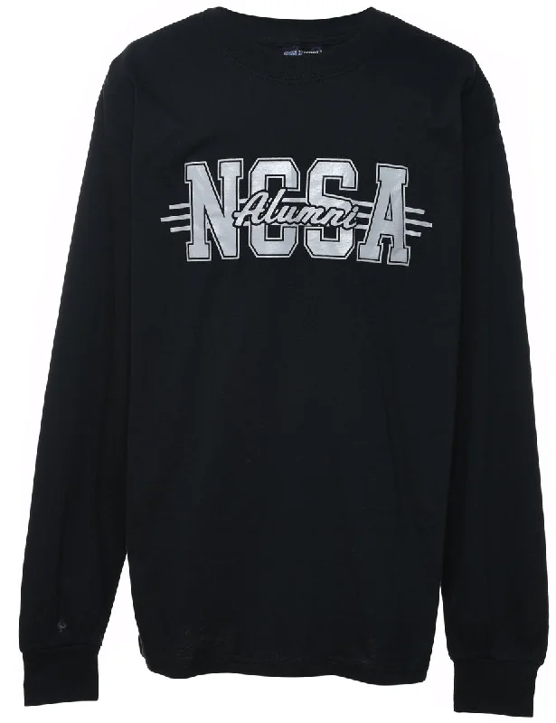 Black & Silver Printed NSSA Alumni T-Shirt - L