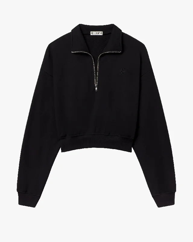 Cropped Half Zip Sweatshirt