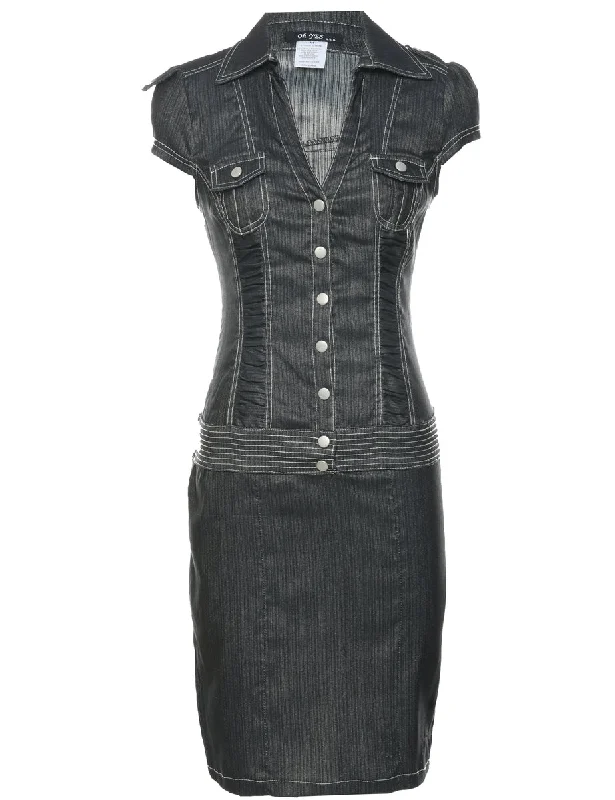 Black Denim Dress - XS