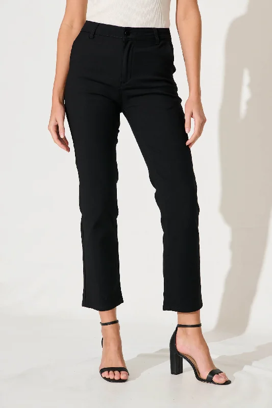 Leo Pant In Black Cotton Blend