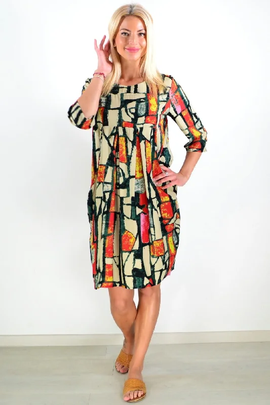 Mosaic Pattern Tunic Dress