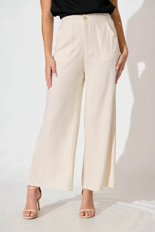 Missoula Pant In Oatmeal Linen Blend