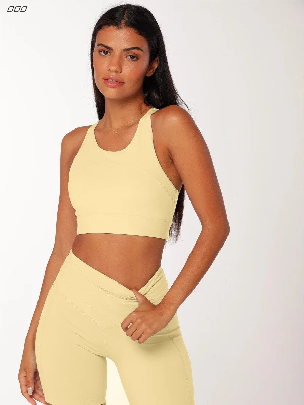 Lorna Jane Asset Sports Bra - Lemon Cream