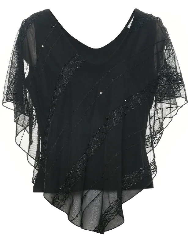 Black Evening Top - L