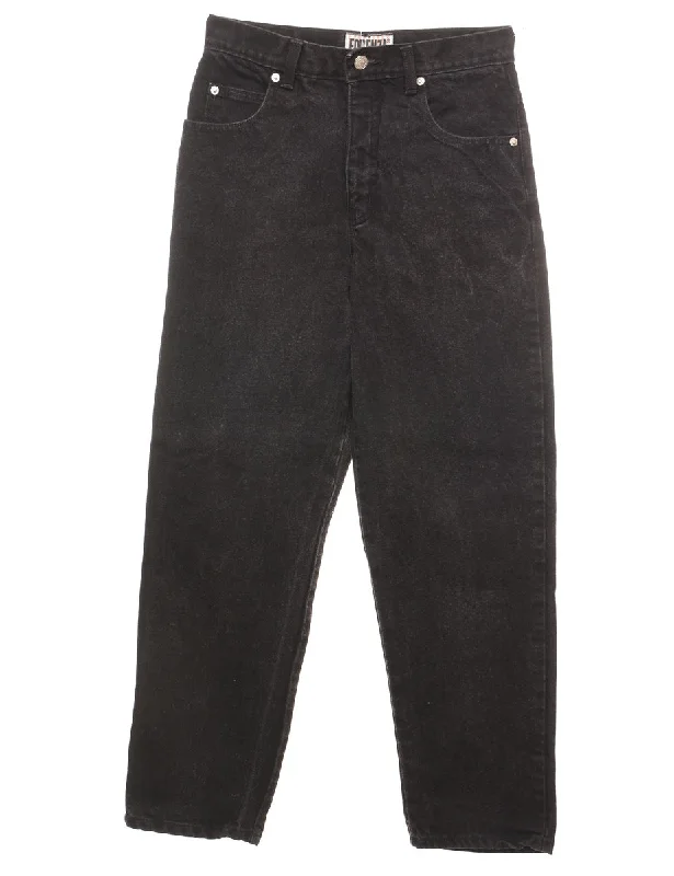 Black High Waist Tapered Jeans - W26 L28