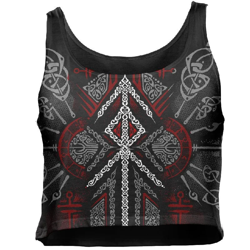 Runes of Loki Crop Top - Red Edition