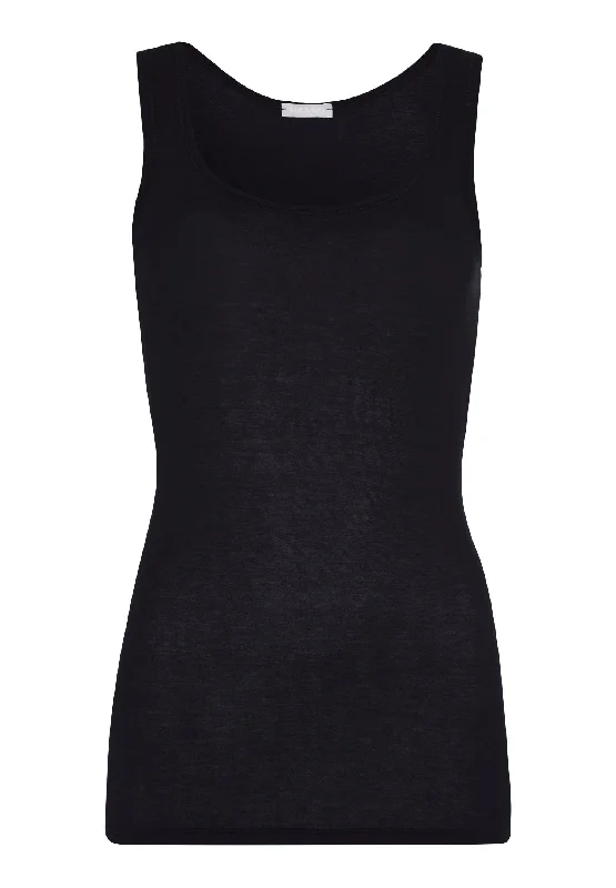 Ultralight Round Neck Cotton Tank Top | Black 71821-019