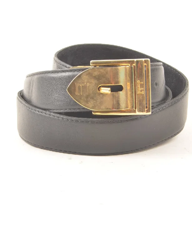 Black Leather Fashion Belt - L