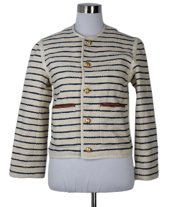 Celine Ivory & Navy Striped Blazer sz 6